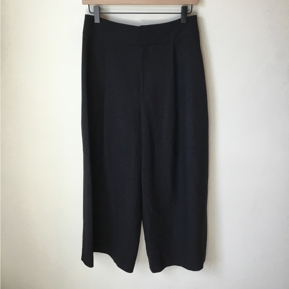 Club Monaco High Rise Wool Blend Wide leg Cropped Pant - Picture 3 of 9